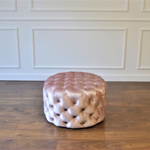 Okrągłą pikowana pufa chesterfield
