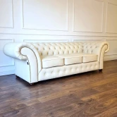 Pikowana Sofa Chesterfield Skóra Naturalna Kanapa Chesterfield Sofa Chesterfield Rozkładana Z Funkcją Spania London