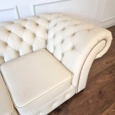Pikowana Sofa Chesterfield Skóra Naturalna Kanapa Chesterfield Sofa Chesterfield Rozkładana Z Funkcją Spania London