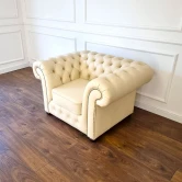 Pikowana Sofa Chesterfield Skóra Naturalna Kanapa Chesterfield Sofa Chesterfield Rozkładana Z Funkcją Spania London