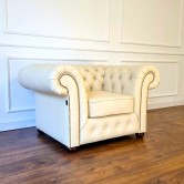 Pikowana Sofa Chesterfield Skóra Naturalna Kanapa Chesterfield Sofa Chesterfield Rozkładana Z Funkcją Spania London