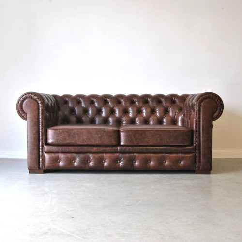 Pikowana Sofa Chesterfield Classic Skóra Dubai kanapa pikowana skóra naturalna