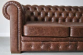 Pikowana Sofa Chesterfield Classic Skóra Dubai kanapa pikowana skóra naturalna
