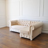 Pikowany narożnik otwarty chesterfield classic