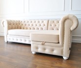 Pikowany narożnik otwarty chesterfield classic