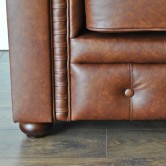 Sofa Chesterfield Skóra Naturalna Pikowana Kanapa Skórzana