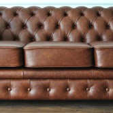 Sofa Chesterfield Skóra Naturalna Pikowana Kanapa Skórzana