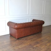 Sofa Chesterfield Skóra Naturalna Pikowana Kanapa Skórzana