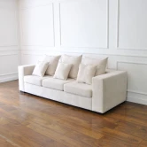 Sofa glamour, nowoczesna, designerska, z poduszkami, bucle, MARCO sofa rozkładana z funkcją spania do spania codziennego