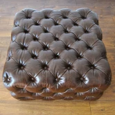 Pufa chesterfield Kostka Skóra Naturalna Pikowana Skórzana