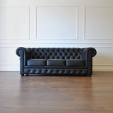 Kanapa skórzana chesterfield z funkcją spania