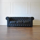 Kanapa skórzana chesterfield z funkcją spania