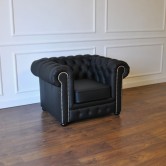 Fotel chesterfield skórzany