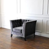 Kanapa Chesterfield  Sofa Pikowana Boho Błyszcząca Popielata