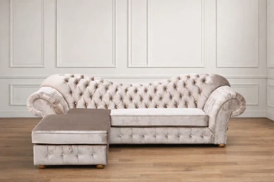 Narożnik Pikowany Chesterfield Glamour Emporia z funkcją spania