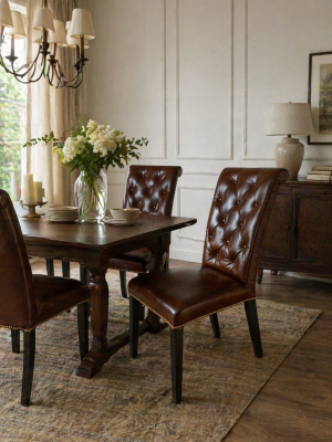 Pikowane Krzesło Skóra