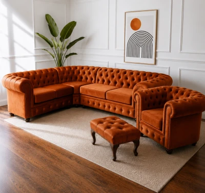 Zestaw Chesterfield Classic NAROŻNIK_FOTEL_PUFA
