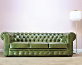 Pikowana sofa chesterfield classic zielona