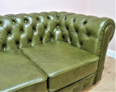 Pikowana sofa chesterfield classic zielona