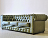 Pikowana sofa chesterfield classic zielona