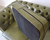Pikowana sofa chesterfield classic zielona