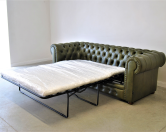 Pikowana sofa chesterfield classic z funkcją spania