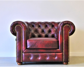 Pikowany fotel chesterfield classic skóra