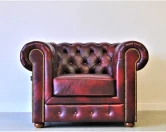 Pikowany fotel chesterfield classic skóra