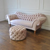 Pikowana sofa chesterfield różowa emporia